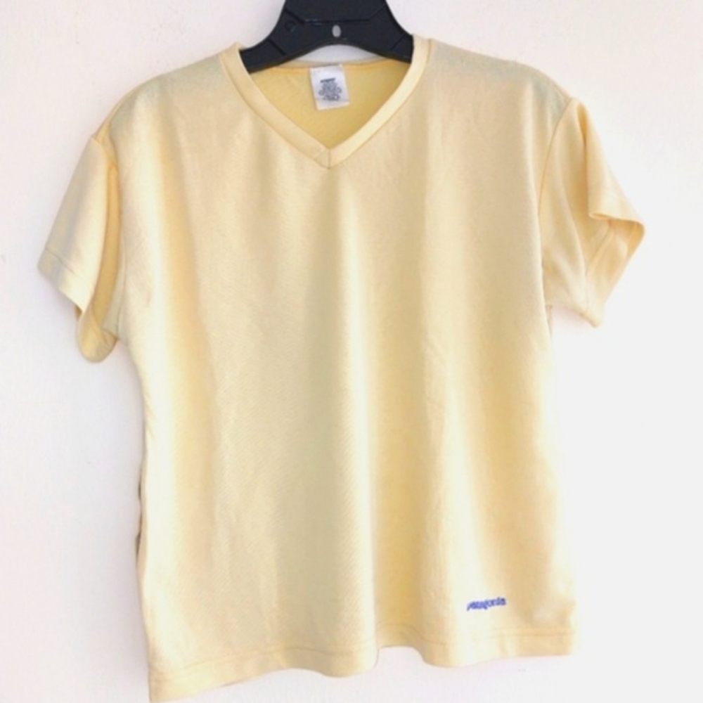 Children's V-Neck Shirt Yellow/Cream Size L